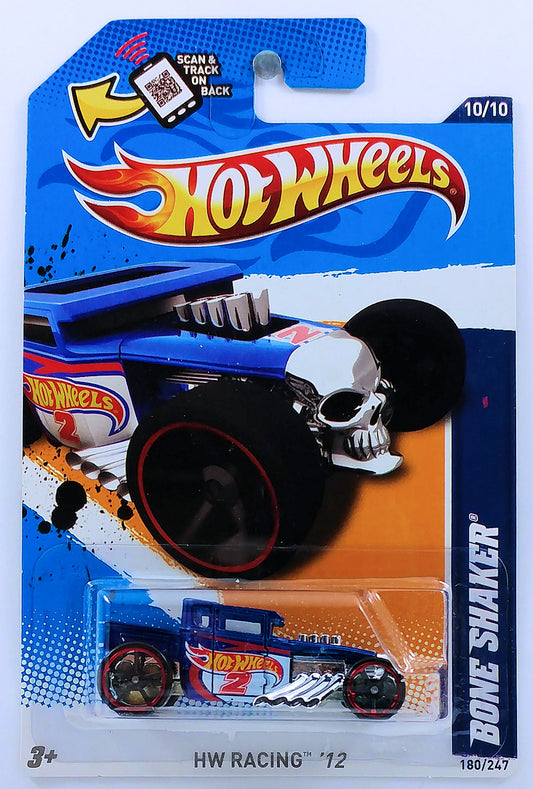 Hot Wheels 2012 - Collector # 180/247 - HW Racing 10/10 - Bone Shaker - Blue / # 2 - OH5SP Wheels - USA