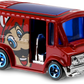 Hot Wheels 2016 - Super Mario # 6/8 - Bread Box - Red / Super Mario - Blue 5SP wheels - Blue Windows - Chrome Interior - Chrome Plastic Base - Super Mario Blister Card