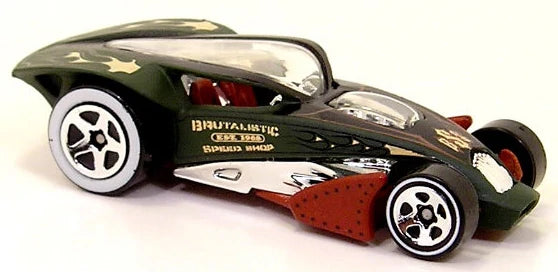Hot Wheels 2007 - Collector # 127/156 - Treasure Hunts 07/12 - Brutalistic - Dark Olive Green - 'Brutalistic Speed Shop' - IC