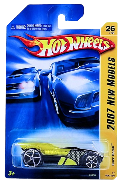 Hot Wheels 2007 - Collector # 026/180 - New Models 26/36 - Buzz Bomb - Black - USA Card