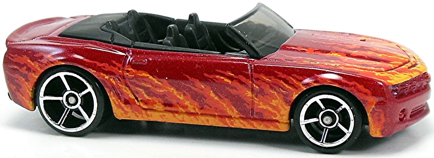Hot Wheels 2009 - Collector # 122/190 - Heat Fleet 6/10 - Camaro Convertible Concept - Red - Flames - USA