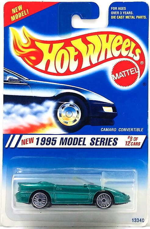 Hot Wheels 1995 - Collector # 344 - Model Series 8/12 - Camaro Convertible - Green Metallic - UH Wheels - USA