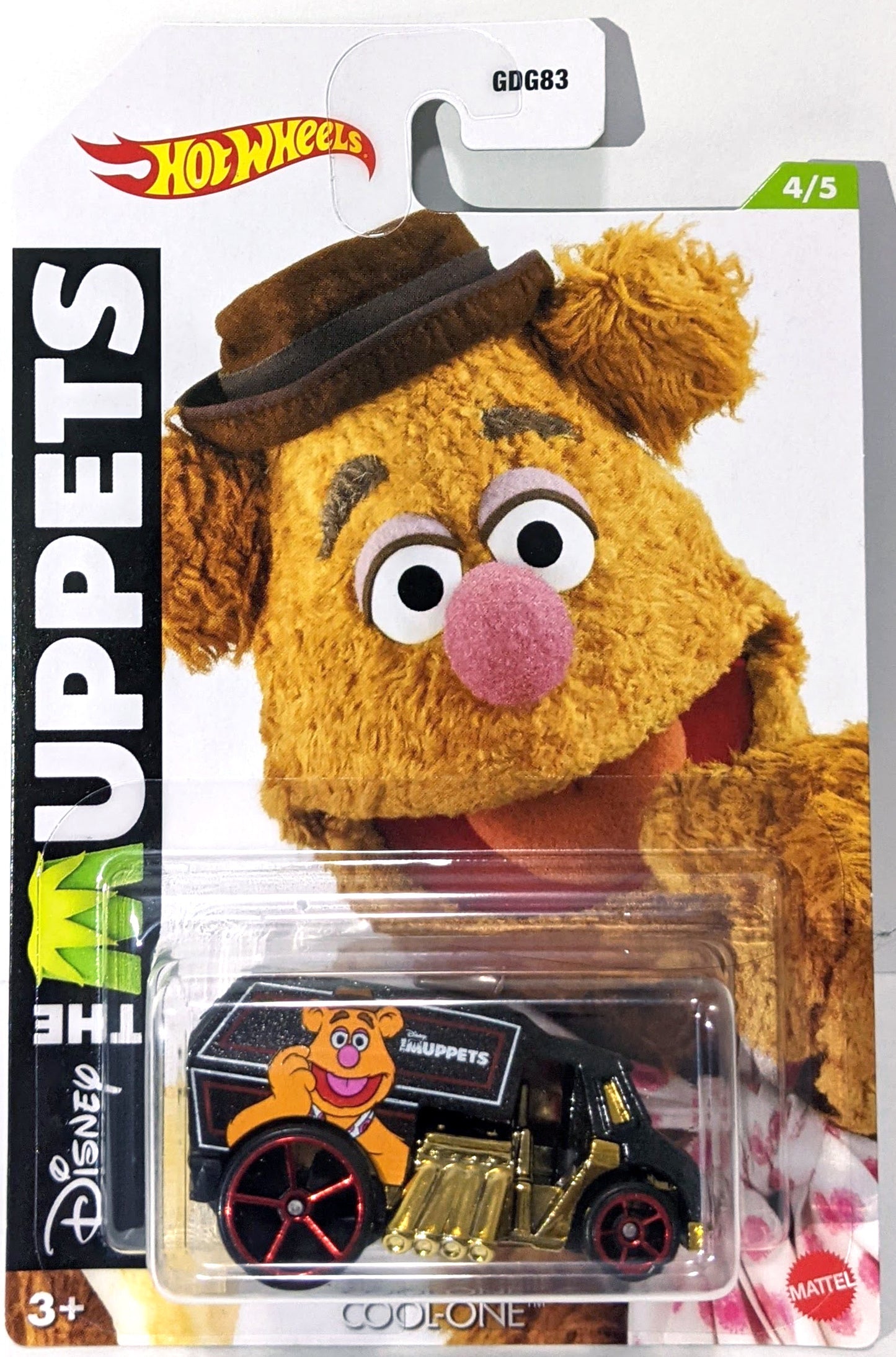 Hot Wheels 2021 - Disney The Muppets # 4/5 - Cool-One - Black - Red OH5SP Wheels - Gold Chrome Windows - Gold Chrome Interior