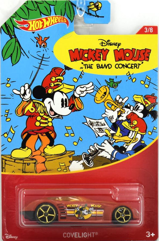 Hot Wheels 2018 - Disney Mickey Mouse # 3/8 - Covelight - Red / "The Band Concert" - Walmart Exclusive - Disney Blister Card