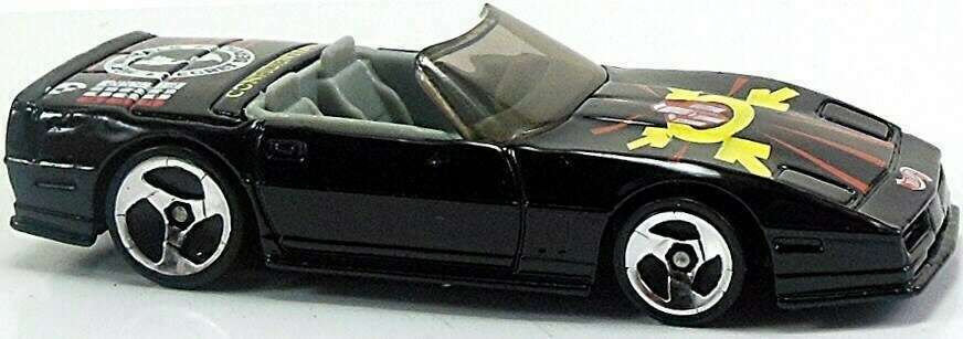 Hot Wheels 1997 - Collector # 556 - Spy Print Series 4/4 - Custom Corvette - Black - 3 Spokes - USA