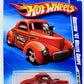 Hot Wheels 2010 - Collector # 139/240 - HW Hot Rods 1/10 - Custom '41 Willys Coupe - Red Metallic - USA Card