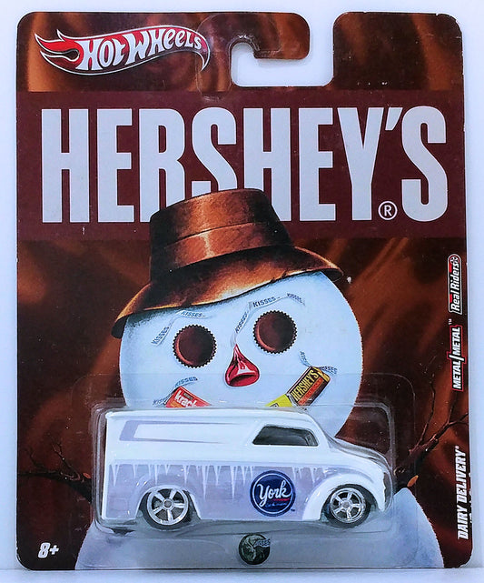 Hot Wheels 2011 - Nostalgia / Pop Culture / Hershey's - Dairy Delivery - White & Silver / York - Metal/Metal & Real Riders