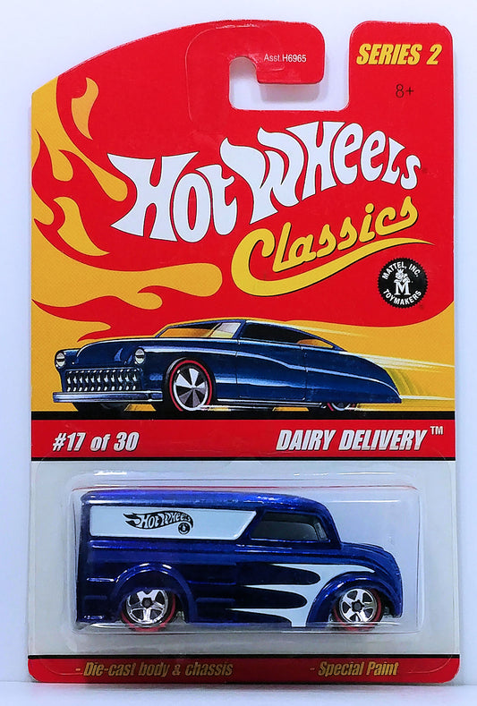 Hot Wheels 2006 - Classics Series 2 # 17/30 - Dairy Delivery - Spectraflame Blue - 5 Spokes & Red Lines - Metal/Metal - Special Paint
