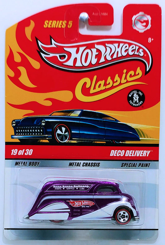 Hot Wheels 2009 - Classics Series 5 # 19/30 - Deco Delivery - Spectraflame Purple - Redline 5 Spokes