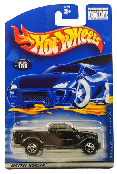 Hot Wheels 2001 - Collector # 189/240 - Dodge Power Wagon - Metallic Black - USA Card
