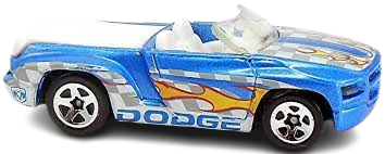 Hot Wheels 2007 - Collector # 156/180 - All Stars 24/24 - Dodge Sidewinder - Light Blue - Yellow Flame / Gray & White Checkerboard - USA