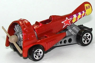 Hot Wheels 1996 - Collector # 375 - First Editions 10/12 - Dogfighter - Metalflake Red - 5 Spokes - Gray Interior, Engine & Suspension - USA "Coolest to Collect!" Blue & White Card