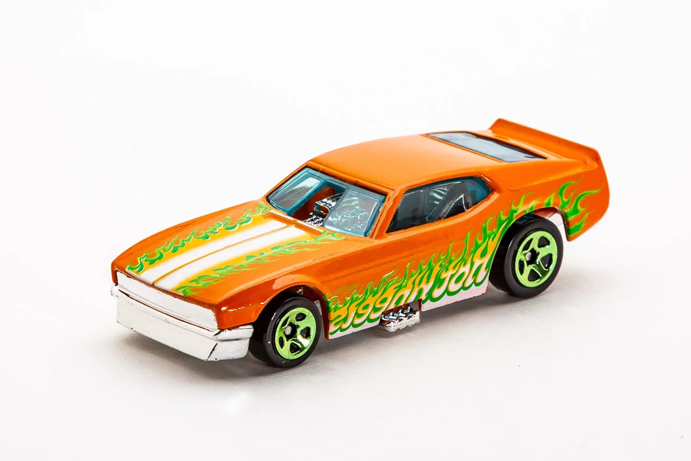 Hot Wheels 2019 - Collector # 057/250 - HW Flames 8/10 - '71 Mustang Funny Car - Orange - USA