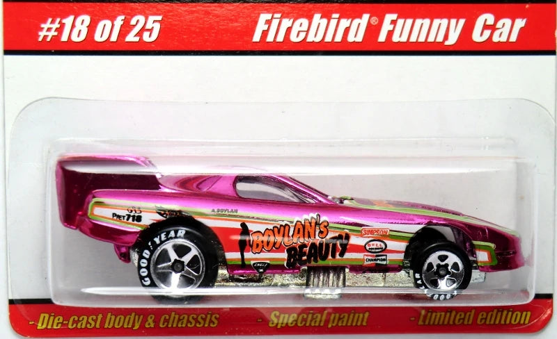 Hot Wheels 2005 - Classics Series 1 # 18/25 - Firebird Funny Car - Spectraflame Pink - 5 Spoke Wheels on Good Year Tires - Metal/Metal - Body Flips Up