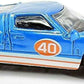 Hot Wheels 2008 - Collector # 095/196 - Web Trading Cars 019/024 - Ford GT40 - Metallic Blue - Light Blue, White & Orange Stripes on Hood & Sides. Also a #40 - USA