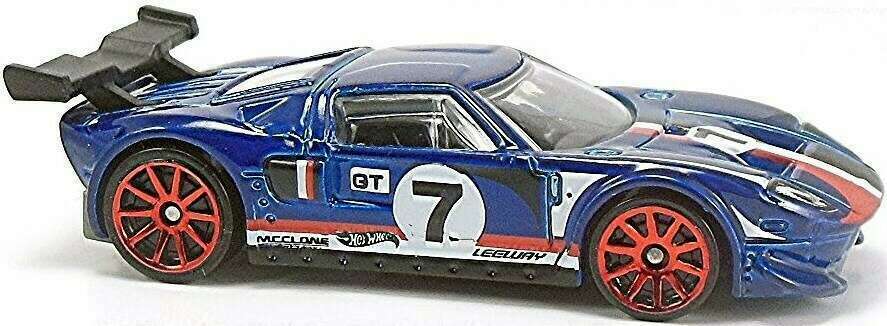Hot Wheels 2011 - Collector # 219/244 - Thrill Racers / Raceway 3/6 - Ford GT - Blue / # 7 - USA Card