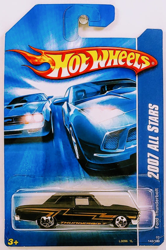 Hot Wheels 2007 - Collector # 143/180 - All Stars - Ford Thunderbolt - Matte Black - 5 Spoke Wheels - USA
