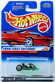 Hot Wheels 1998 - Collector # 651 - First Editions 21/40 - Go Kart - Bright Green - USA Red Car Card