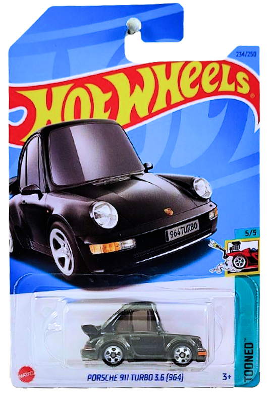 Hot Wheels 2023 - Collector # 234/250 - Tooned 05/05 - New Models - Porsche 911 Turbo 3.6 (964) - Black - IC