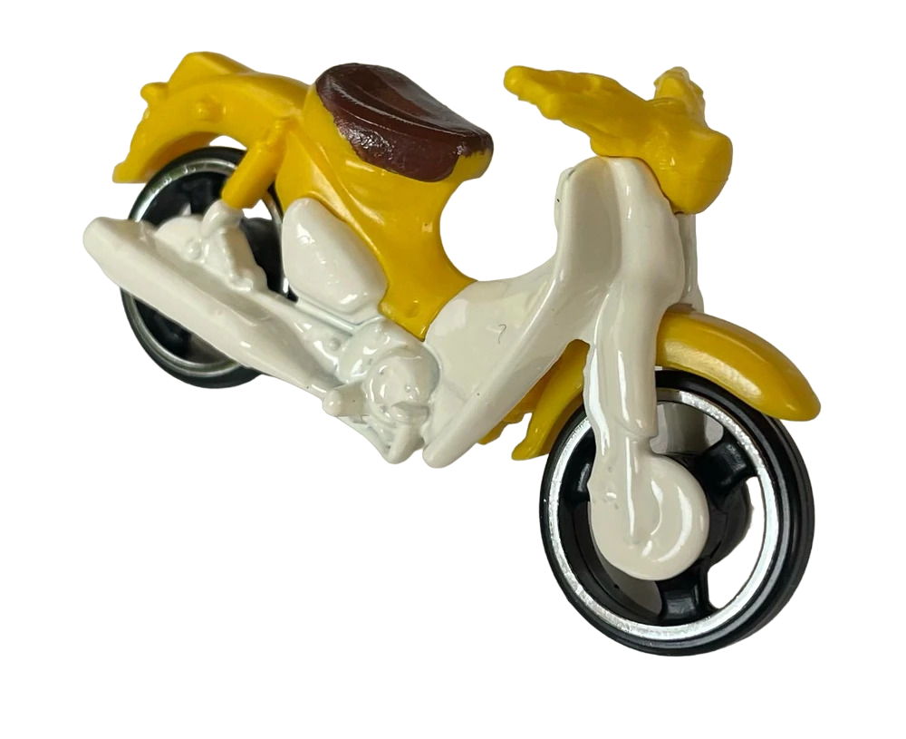 Hot Wheels 2023 - Collector # 087/250 - HW Moto 03/05 - Honda Super Cub - Yellow & White / Brown Seat - USA