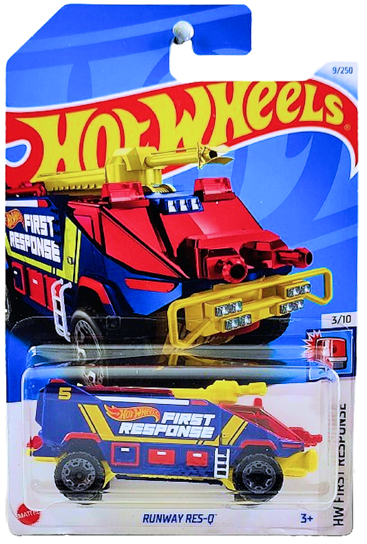 Hot Wheels 2024 - Collector # 009/250 - HW First Response 03/10 - Runway Res-Q - Dark Blue - 'First Response' - IC