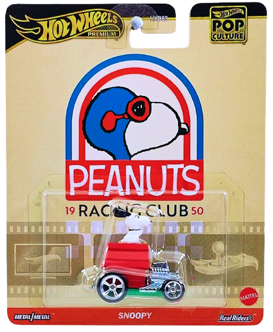 Hot Wheels 2024 - Premium / Pop Culture / Peanuts - Snoopy - Red - Metal/Metal &amp; Real Riders - 1950 Racing Club Card