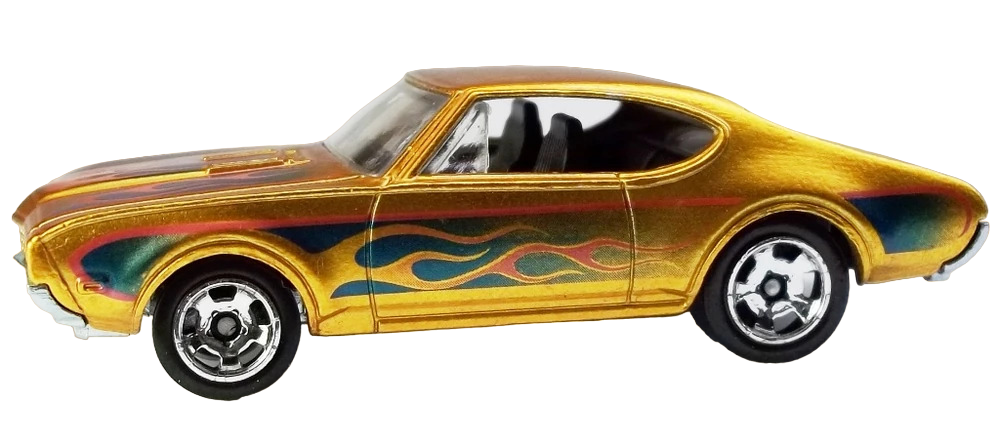 Hot Wheels 2014 - Cool Classics 10/30 - '68 Olds 442 - Spectrafrost Orange - Metal/Metal & Retro Slots - Pink Car Card