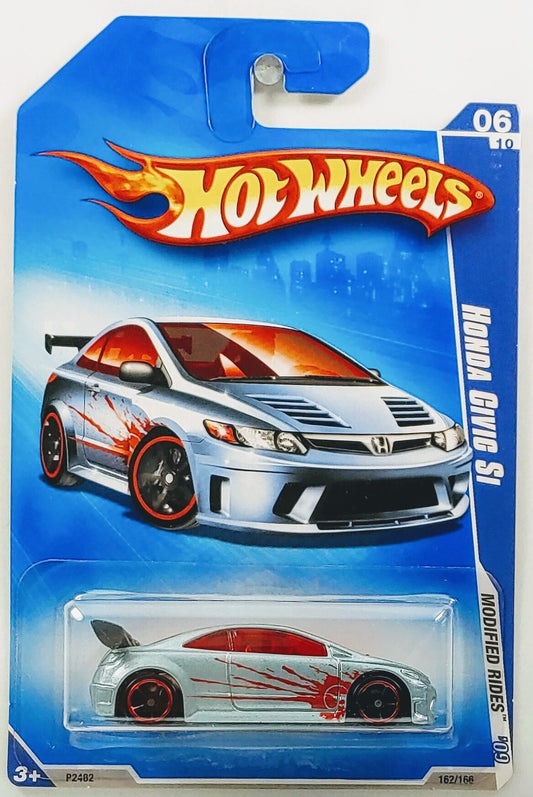 Hot Wheels 2009 - Collector # 162/166 - Modified Rides 6/10 - Honda Civic Si - Satin Gray / Red Grapics - Red Windows - IC