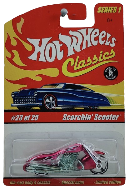 Hot Wheels 2005 - Classics Series 1 # 23/25 - Scorchin' Scooter - Spectraflame Pink - Metal/Metal