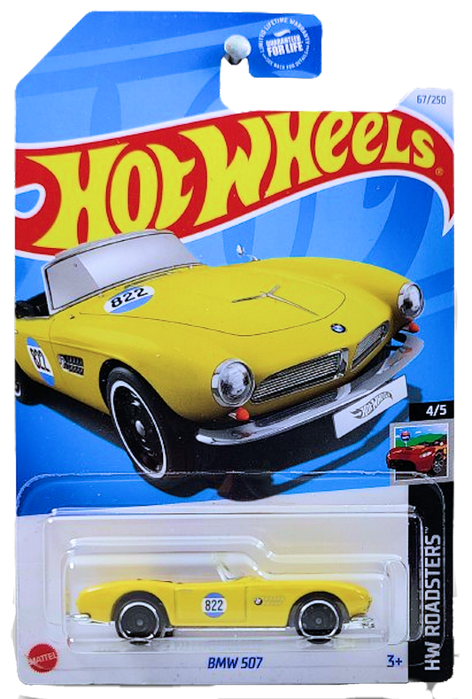 Hot Wheels 2024 - Collector # 067/250 - HW Roadsters 4/5 - BMW 507 - Yellow - USA Card