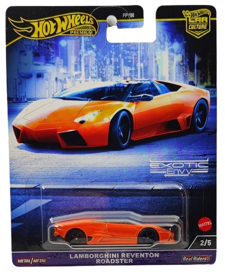 Hot Wheels 2024 - Premium / Car Culture / Exotic Envy 2/5 - Lamborghini Reventon Roadster - Orange - Metal/Metal & Real Riders