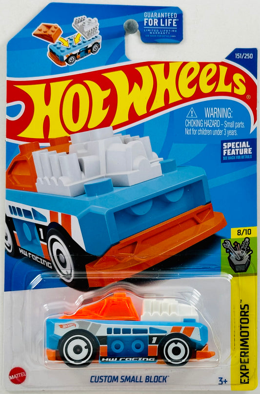 Hot Wheels 2022 - Collector # 151/250 - Experimotors 08/10 - Custom Small Block - Light Blue - USA