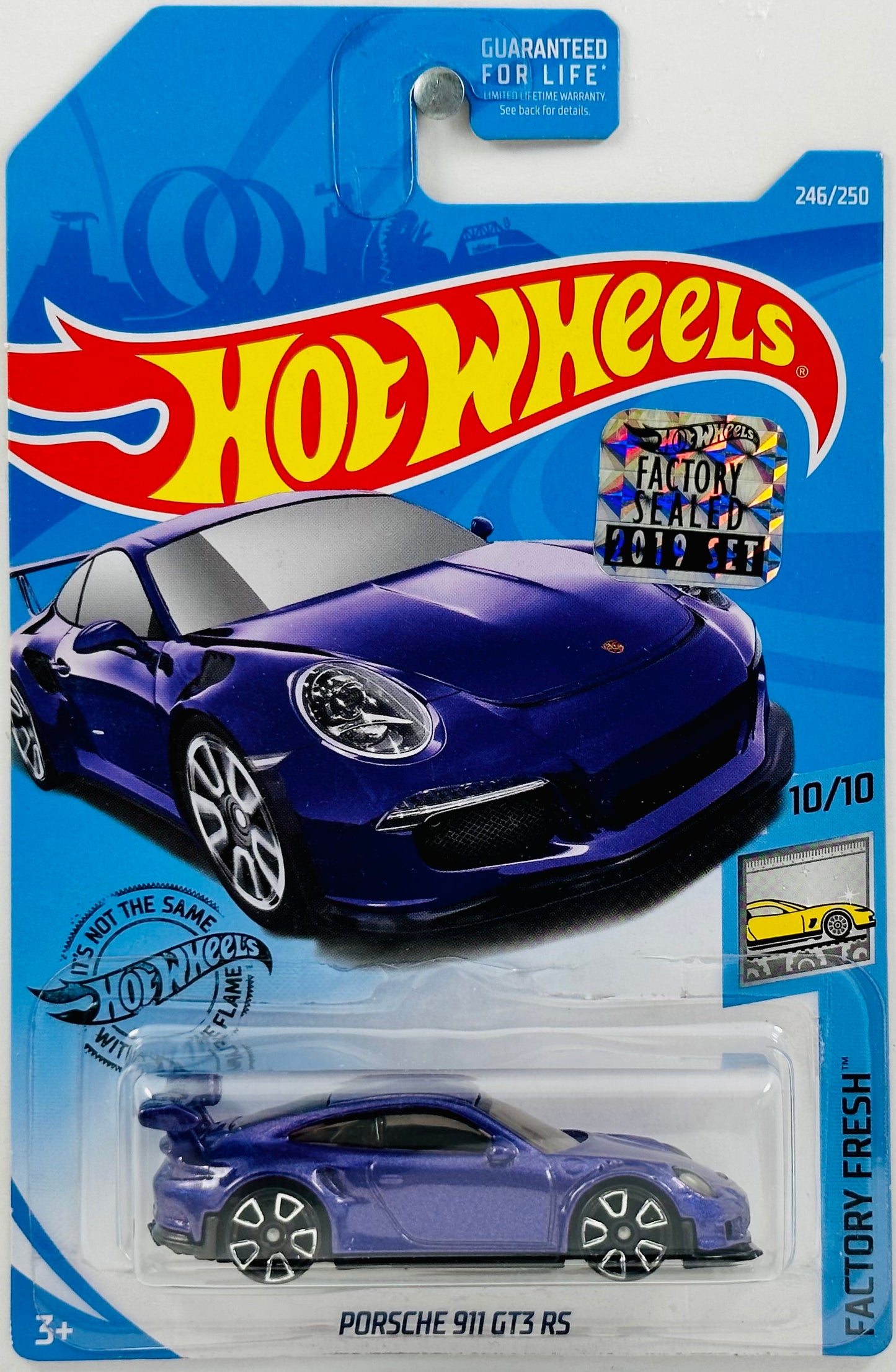 Hot Wheels 2019 - Collector # 246/250 - Factory Fresh 10/10 - Porsche 911 GT3 RS - Purple - Factory Sealed Set - USA