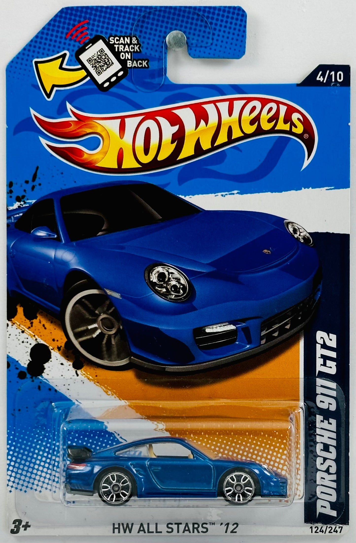 Hot Wheels 2012 - Collector # 124/247 - HW All Stars 04/10 - Porsche 911 GT2 - Blue - USA