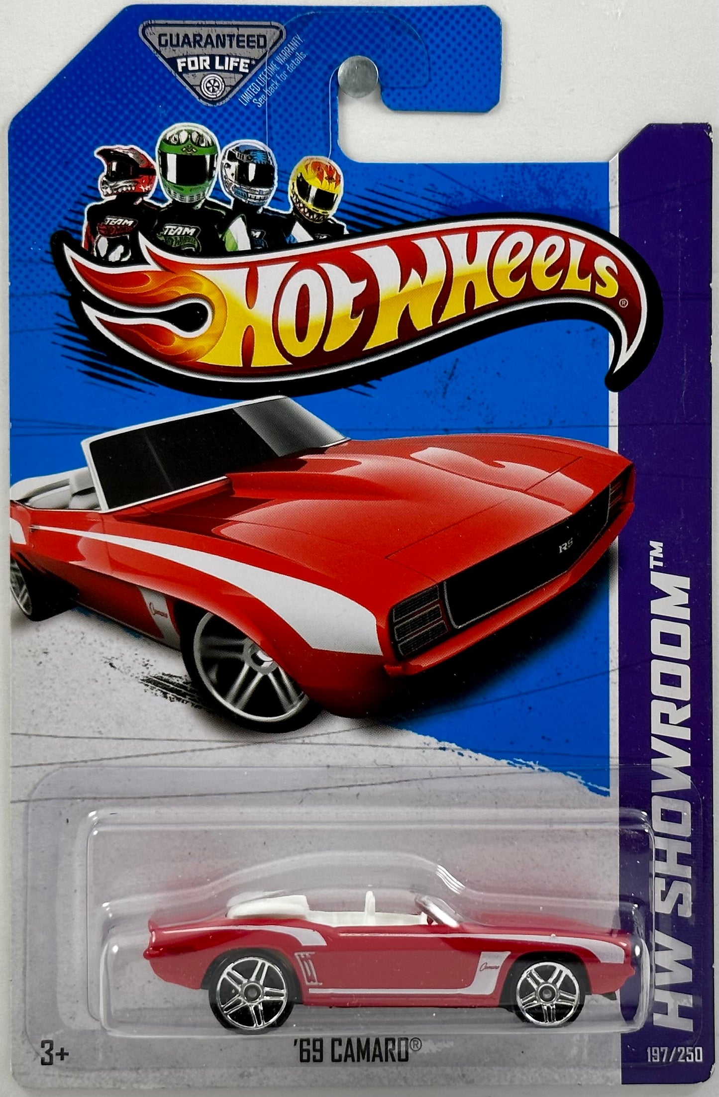 Hot Wheels 2013 - Collector # 197/250 - HW Showroom / Garage - '69 Camaro - Red - White Side Stripes - USA