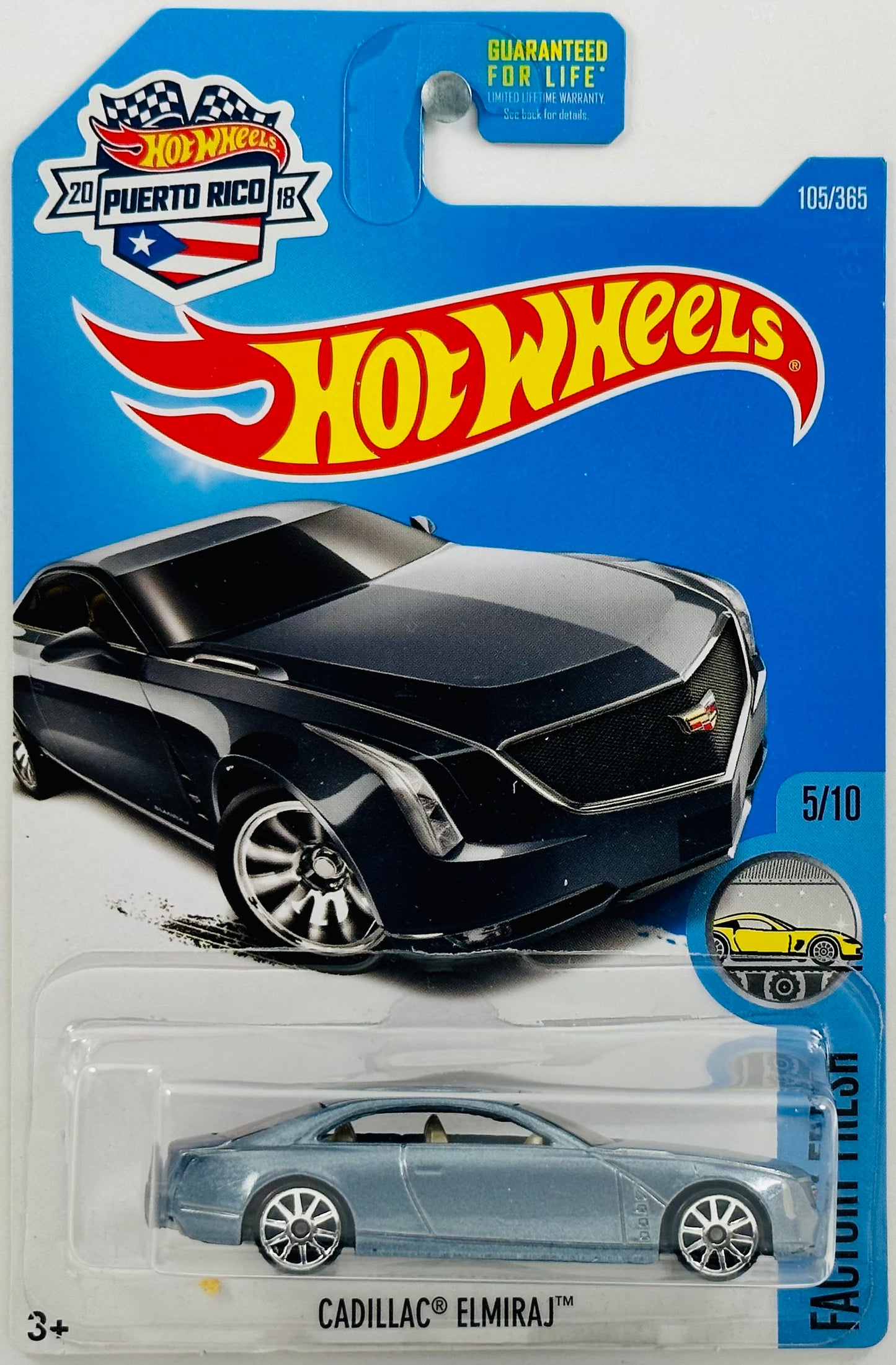 Hot Wheels 2017 - Collector # 105/365 - Factory Fresh 05/10 - Cadillac Elmiraj - Steel Blue - 10 Spoke Wheels - Walmart Exclusive / Puerto Rico Sticker / USA