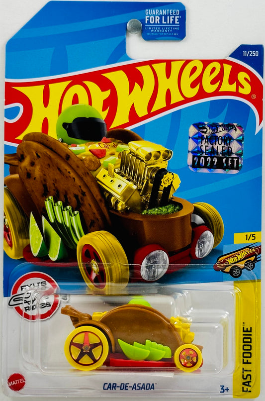 Hot Wheels 2022 - Collector # 011/250 - Fast Foodie 01/05 - Car-De-Asada - Brown / Taco - FSS