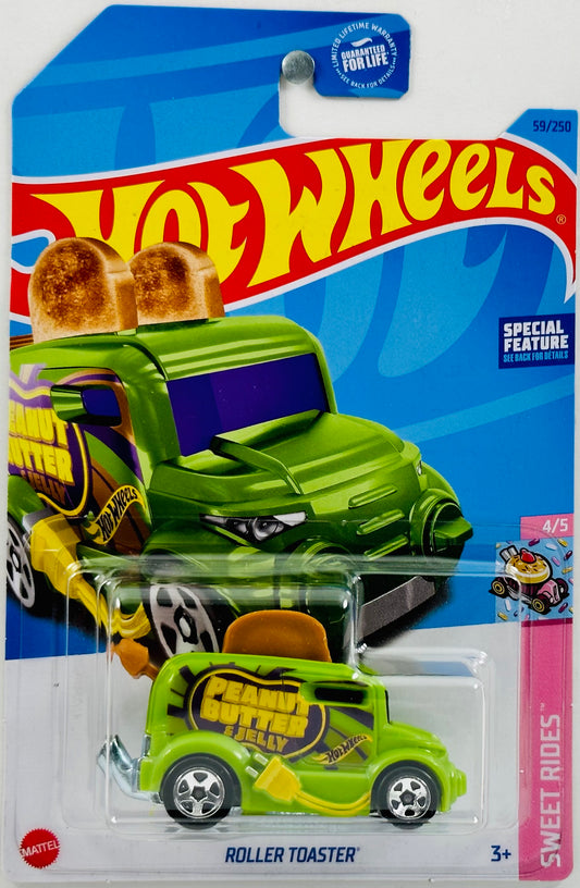 Hot Wheels 2023 - Collector # 059/250 - Sweet Rides 04/05 - Roller Toaster - Green - 'Peanut Butter & Jelly' - USA