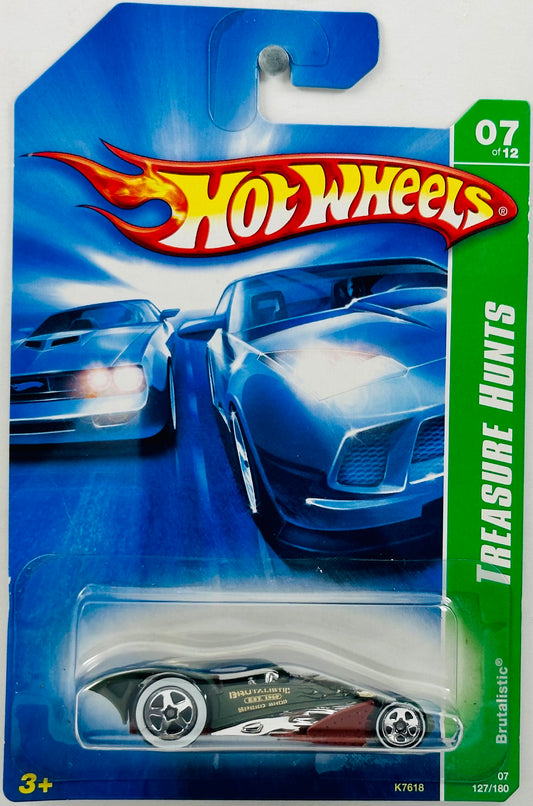 Hot Wheels 2007 - Collector # 127/156 - Treasure Hunts 07/12 - Brutalistic - Dark Olive Green - 'Brutalistic Speed Shop' - USA