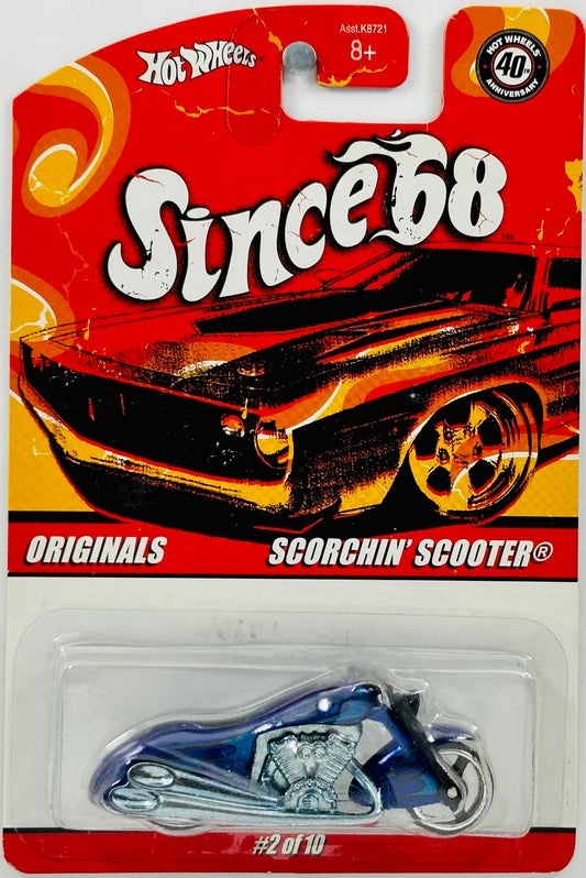 Hot Wheels 2008 - Since '68 / Originals 02/10 - Scorchin' Scooter - Dark Blue - Metal/Metal