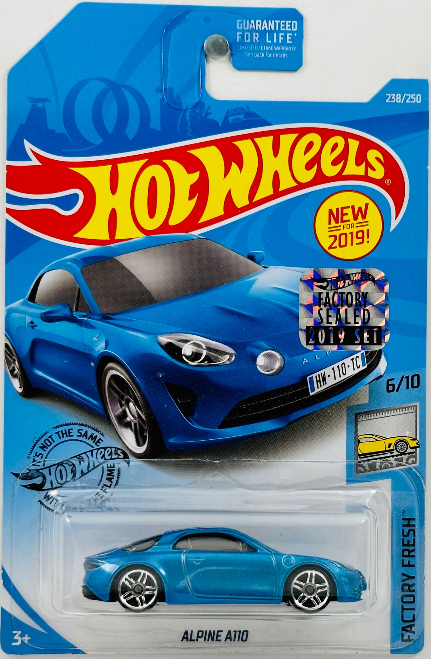 Hot Wheels 2019 - Collector # 238/250 - Factory Fresh 06/10 - New Models - Alpine A110 - Blue - 5 Spoke Wheels - FCS