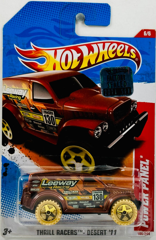Hot Wheels 2011 - Collector # 186/244 - Thrill Racers - Desert 06/06 - Power Panel - Brown - 'Leeway Racing' / '130' - FCS