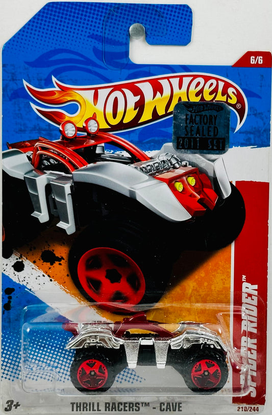 Hot Wheels 2011 - Collector # 210/244 - Thrill Racers - Cave 06/06 - Spider Rider - Red & Chrome - FCS