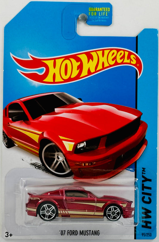 Hot Wheels 2014 - Collector # 095/250 - HW City / Mustang 50th - '07 Ford Mustang - Dark Red - PR5 Wheels - USA