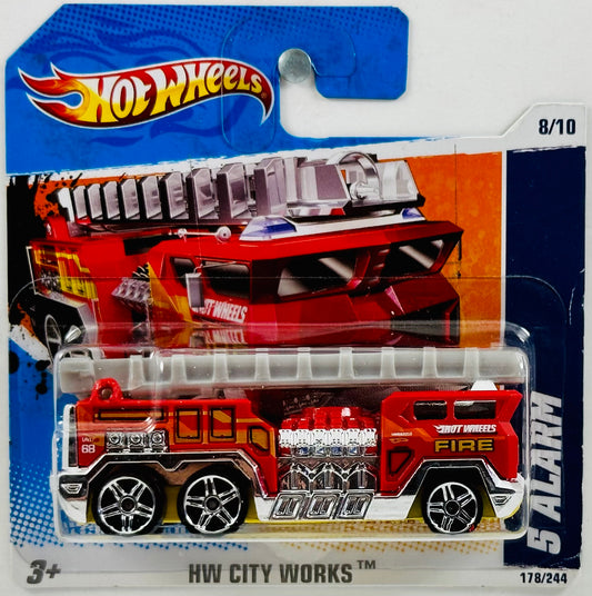 Hot Wheels 2011 - Collector # 178/244 - HW City Works 08/10 - 5 Alarm - Red - 'Fire' / '68' - SC