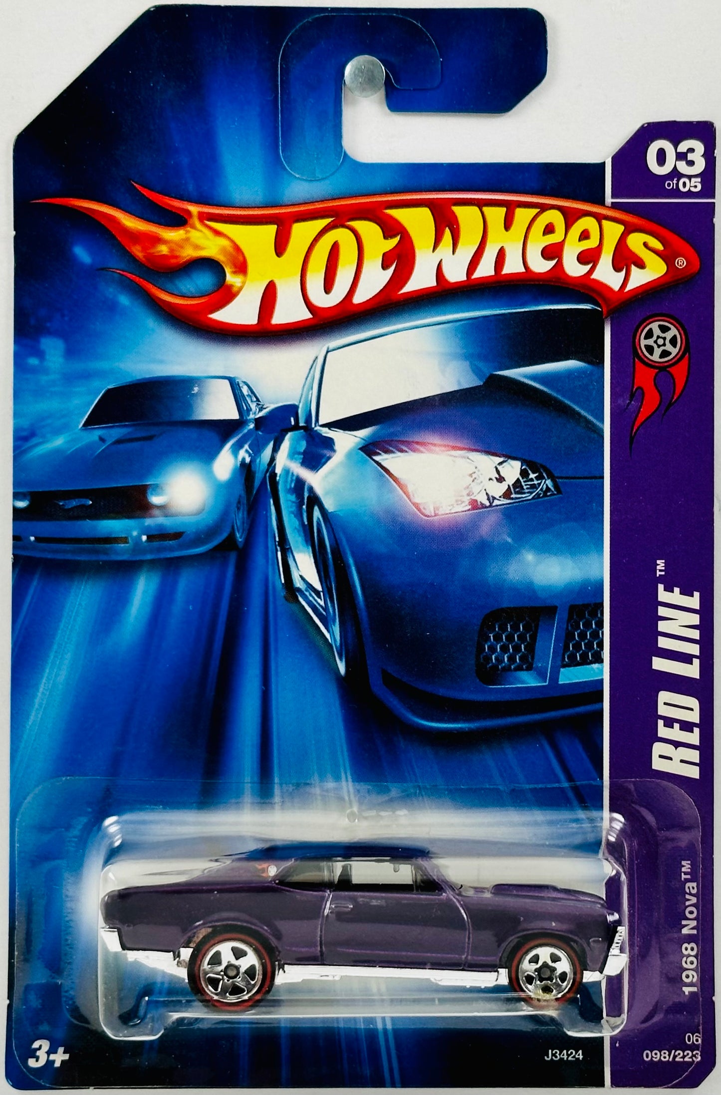 Hot Wheels 2006 - Collector # 098/223 - Red Line 03/05 - 1968 Nova - Purple - USA