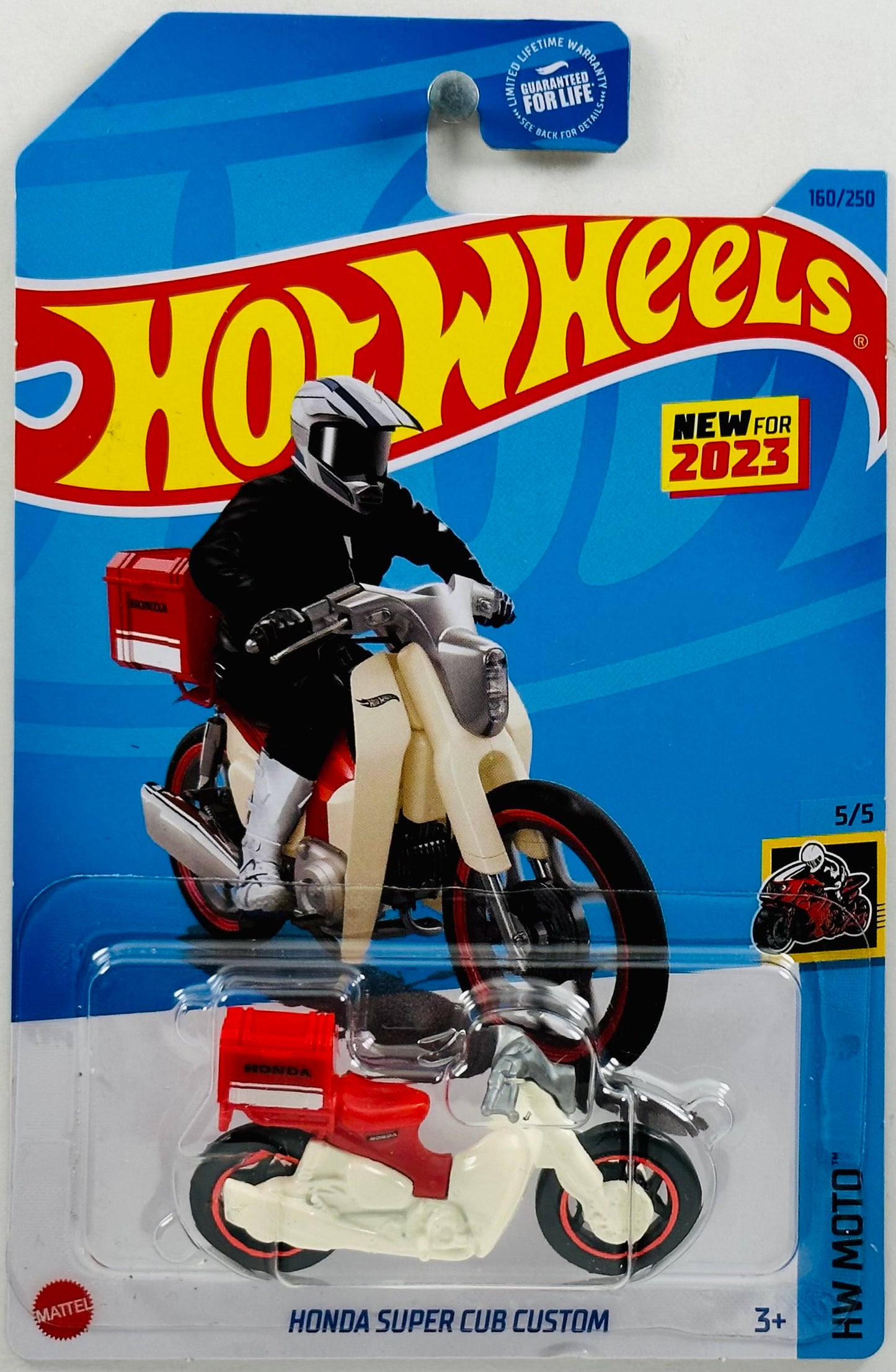 Hot Wheels 2023 - Collector # 160/250 - HW Moto 05/05 - New Models - Honda Super Cub Custom - White - USA