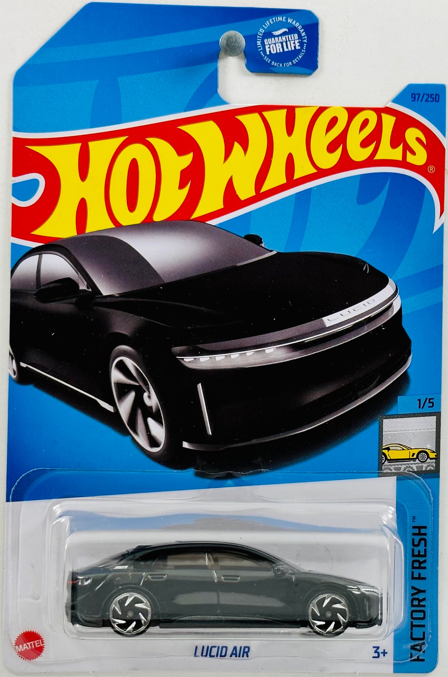 Hot Wheels 2023 - Collector # 097/250 - Factory Fresh 01/05 - Lucid Air - Infinite Black - USA
