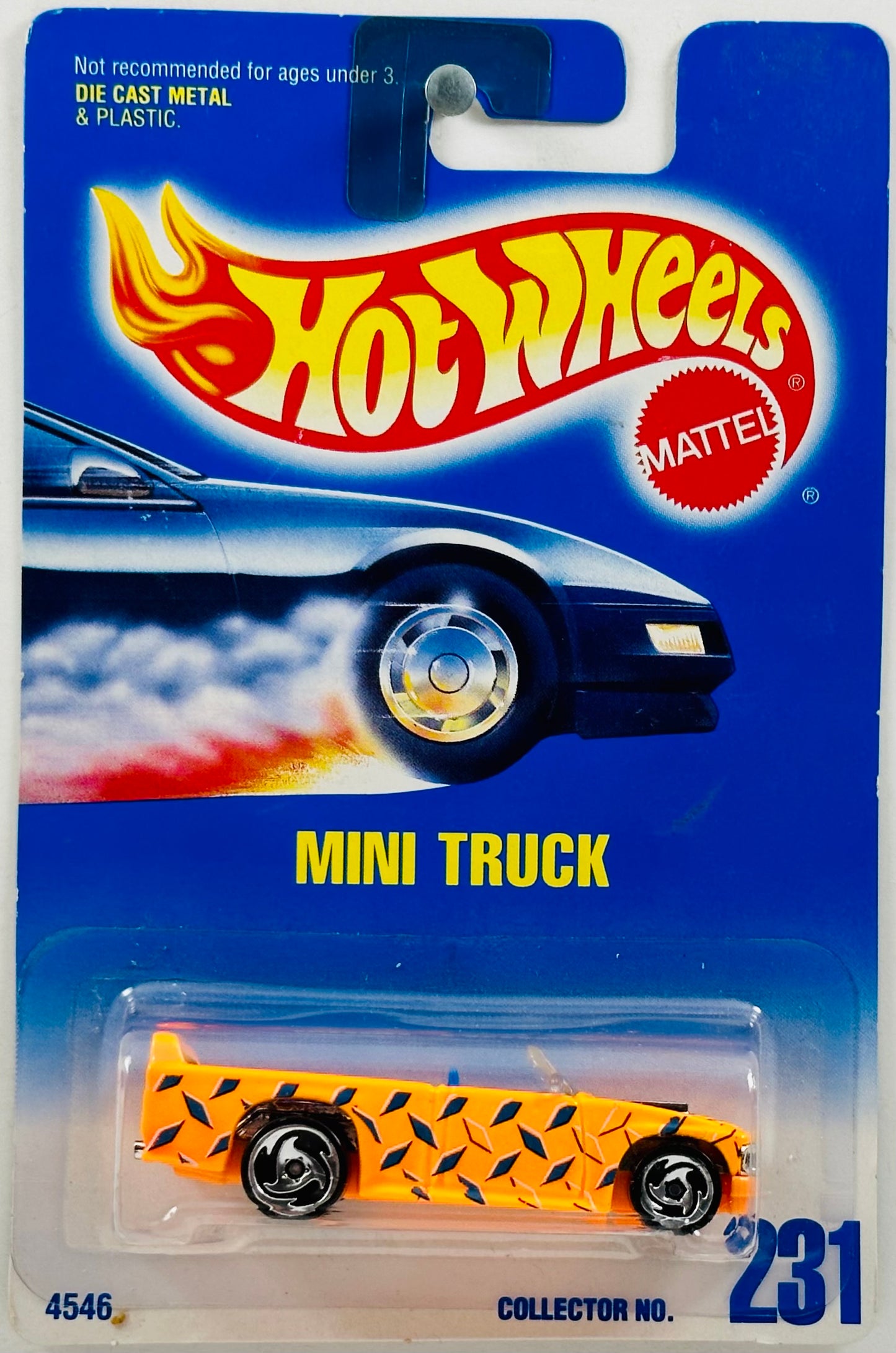 Hot Wheels 1996 - Collector # 231 - Mini Truck - Flourescent Orange - SB - USA Blue & White Card