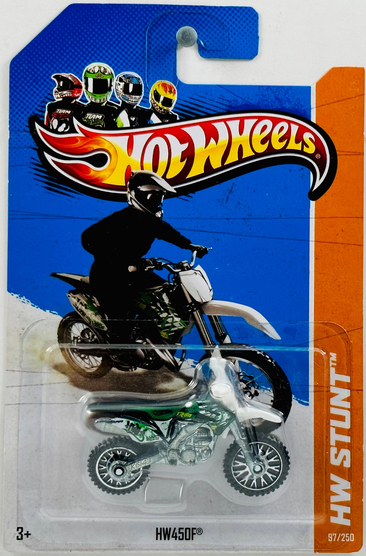 Hot Wheels 2013 - Collector # 097/250 - HW Stunt: HW Moto - HW450F - Green - USA